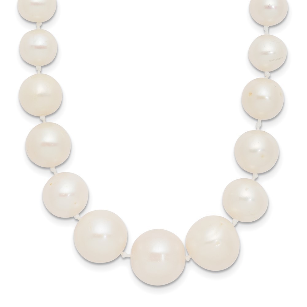 14k Yellow Gold 7-11mm White FWC Pearl Graduated 18 inch Necklace